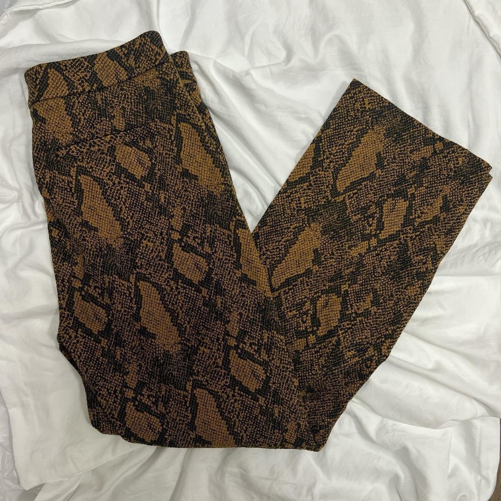 Joie Black and Gold Snake Print Pants